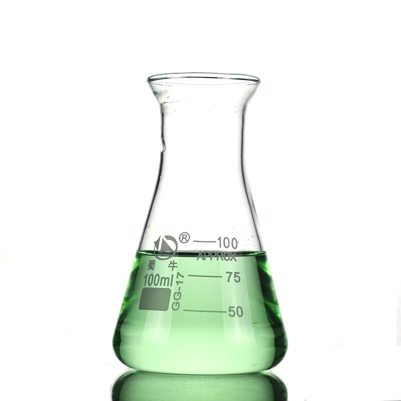 Glass triangular flask 50ml100ml250ml500ml1000ml high temperature resistant large wide-mouth conical flask Shuniu
