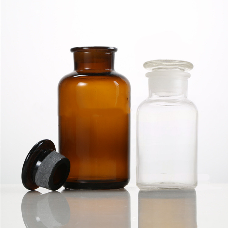 Glass white wide-mouth bottle large-mouth bottle brown wide-mouth bottle large-mouth bottle small-mouth bottle white fine-mouth bottle sealed bottle reagent bottle