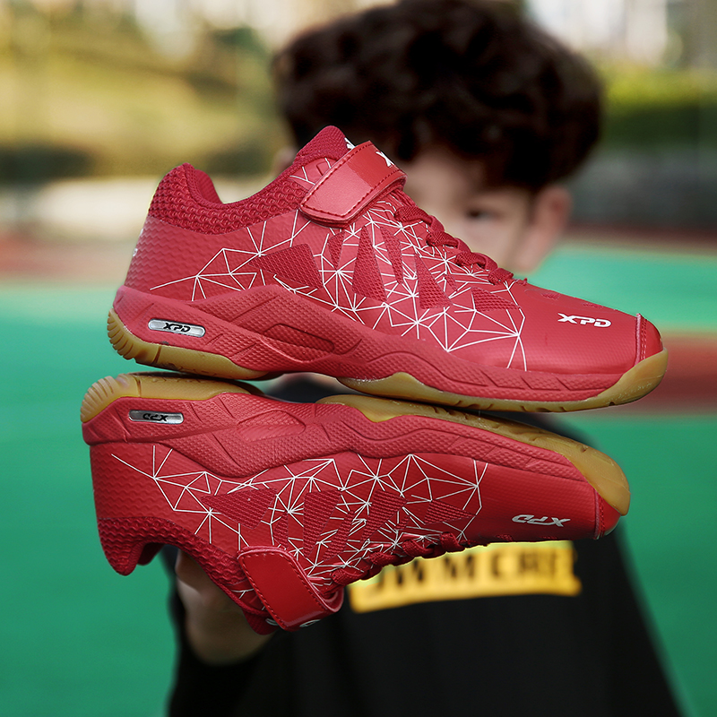 Play Badminton Shoes Men's Shoes Women Shoes Bull Fascia Bottom Professional Sneakers Children Students Training Shoes Super Light Shock Absorption