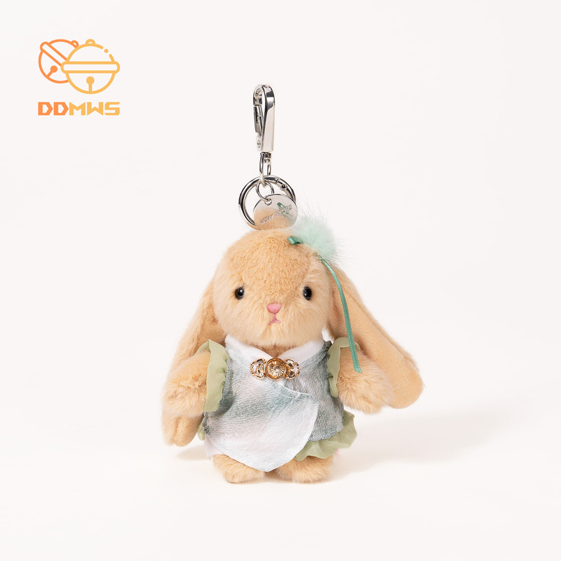 Cute Chinese-Style Rabbit Keychain Pendant, Lady Rabbit Doll, Small Plush Toy, Backpack Decoration, Bag Chain