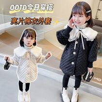 Girls cotton-padded winter 2021 new foreign-style childrens small fragrant wind coat baby padded cotton-padded jacket