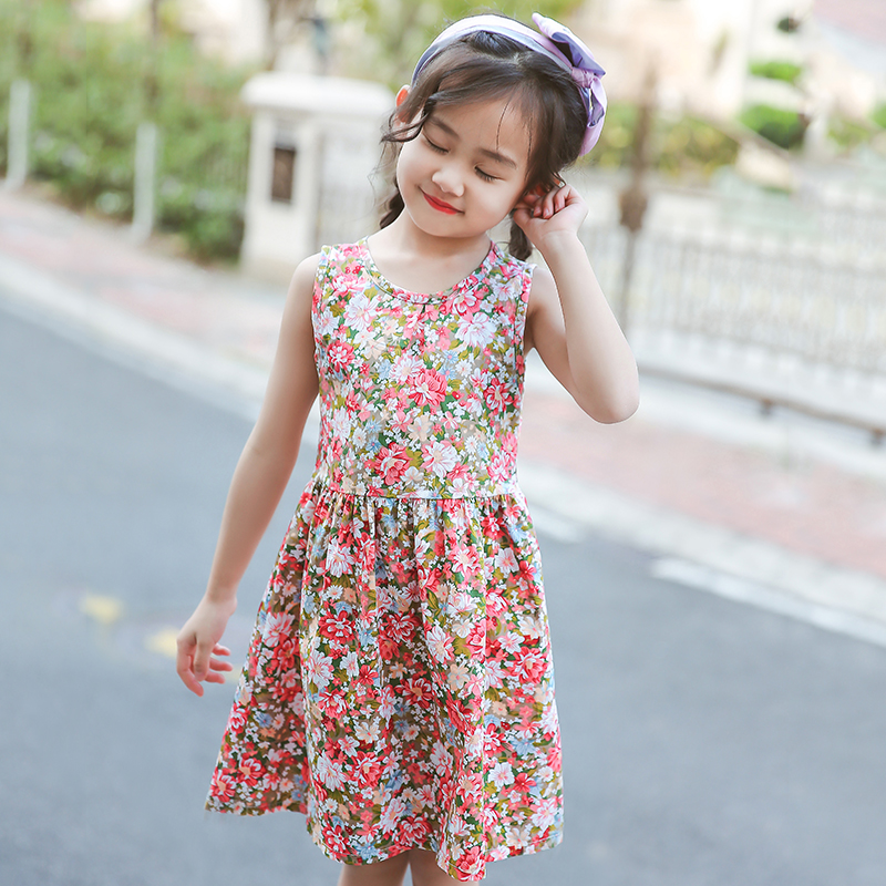 Cô gái mùa hè váy 2020 mới váy cotton nguyên chất Hàn Quốc phiên bản của váy hoa nghiền con cái không khí của thời trang công chúa váy em bé.