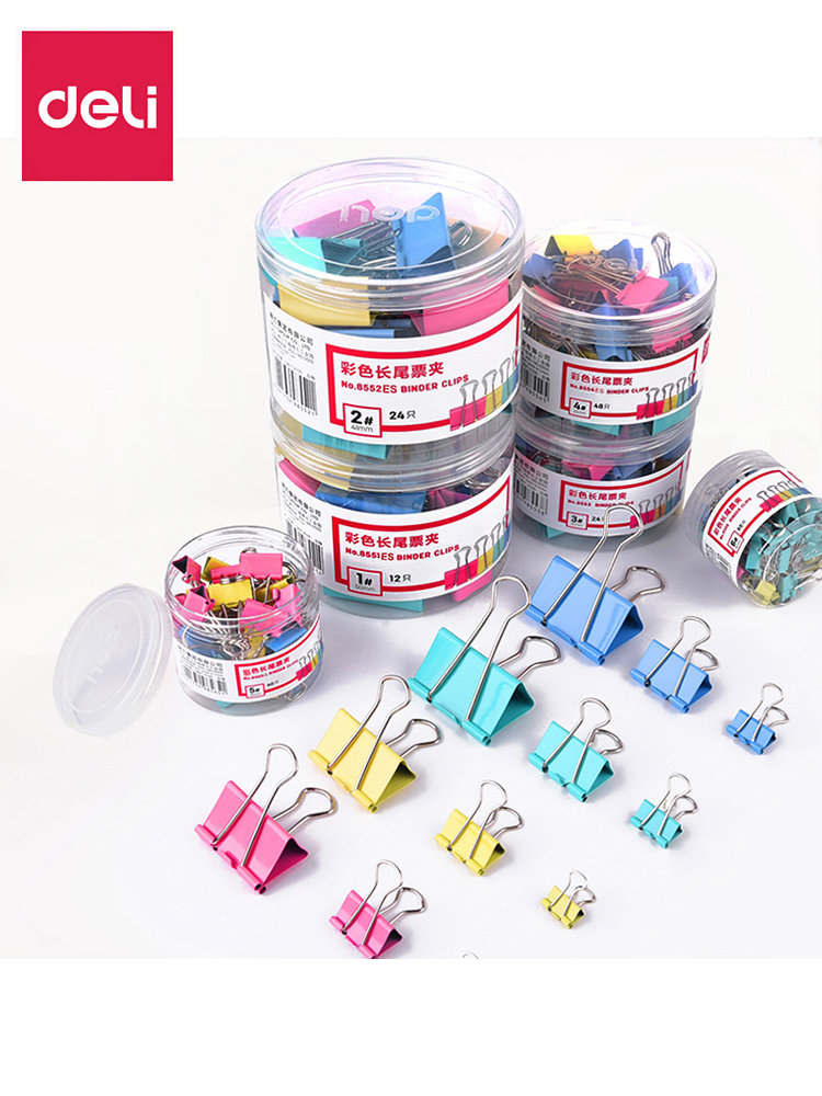 Powerful long tail clip dovetail clip office supplies color metal bill clip small stationery large data clip classification long tail bill clip storage photo creative test paper strong iron clip