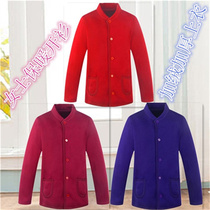 Winter warm cardigan for middle-aged and elderly women plus velvet and thickened button top with extra fat and enlarged cold-proof underwear and home clothes