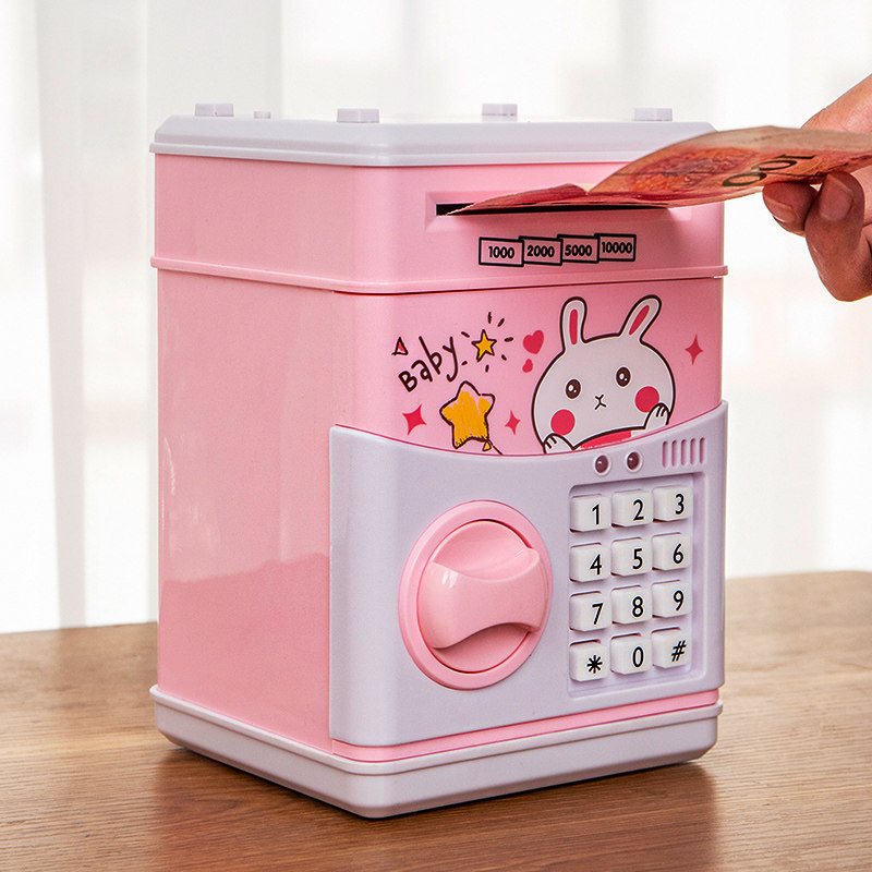 Piggy bank children can withdraw money savings password box net red with the same paragraph only can not enter the girl cute fingerprint automatic
