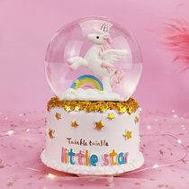 Christmas Sky City Merry-go-round Music Box Snowflake Crystal Ball Music Box Gift girl child girl