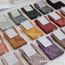 South Korean ladys brother-in-law gentle color series Four Seasons Sox children Pure color thread heaps Sox high play Straight Cotton Socks