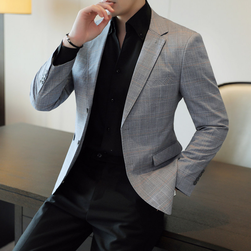Men's Casual Suit, Slim Fit Korean Style Suit Jacket, Small Suit Top