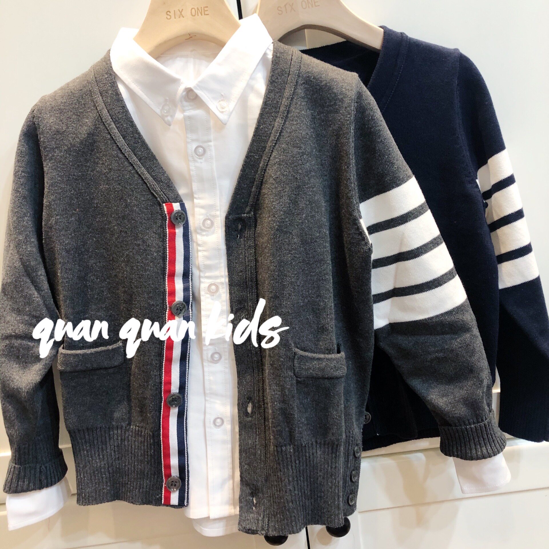 Korean children's clothing Boys boy baby sweater cardigan children's wool sweater baby gentleman handsome V-neck sweater