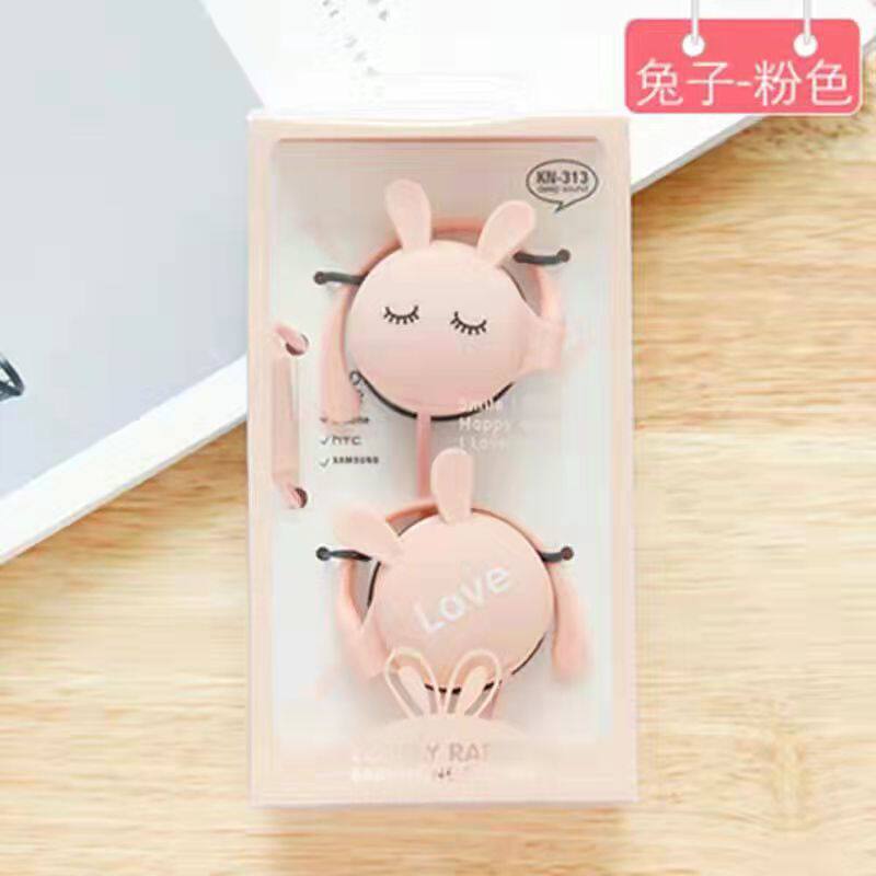 Long-term painless ear-hook OPPO mobile phone headset Xiaomi universal Android in-ear vivo cartoon cute girl