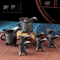 Yixing purple sand kung fu tea set general teapot tea cup tea sea retro office tea set ceramic household tea ceremony