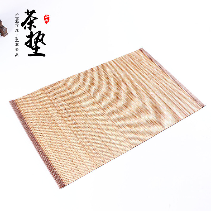 Small Bamboo Mat Tea Mat Tea Mat Tea Curtain Tea Tray Cushion Hemp Cloth Table Flag Dry Bubble Cup Mat Tea Track Zero Fit Heat Insulation Mat