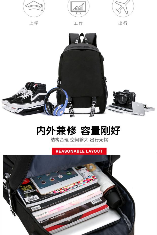 Shining Magic Road Zu Shi bag ba lô nữ bình thường học sinh trung học cơ sở túi nam anime Wei Wuyi ba lô - Ba lô cặp đi học nữ
