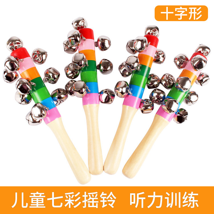 Newborn Baby's Hearing Training Toy Rocking Bell Orf Children Early Lessons Wisdom Percussion Instrument Seven Colorful Stick Bell