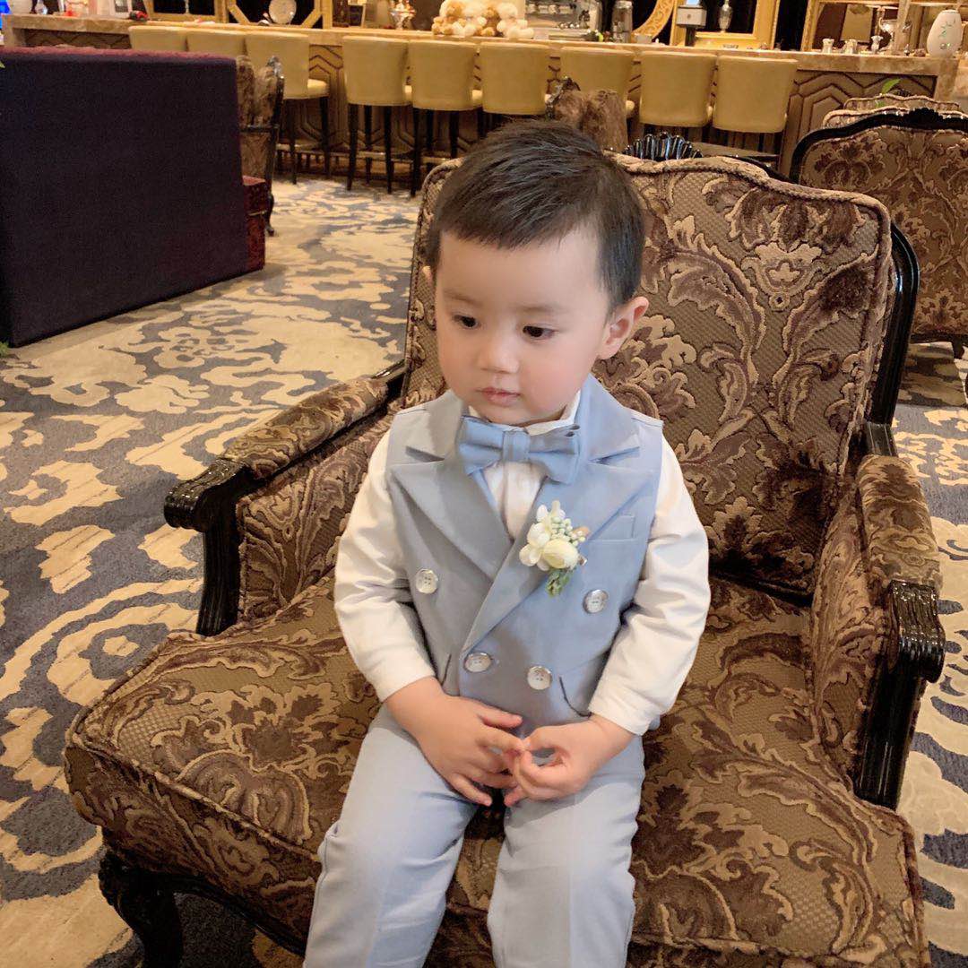 Te Tejia nam hoa cô gái mùa hè váy xanh baby baby baby boy piano hiệu suất phù hợp với thủy triều - Váy trẻ em set đồ vest bé trai