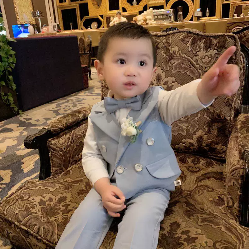 Te Tejia nam hoa cô gái mùa hè váy xanh baby baby baby boy piano hiệu suất phù hợp với thủy triều - Váy trẻ em