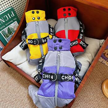 Thickened dog clothes, warm and tractionable, four-legged teddy bear, pomeranian, schnauzer, corgi and french bulldog pet clothing