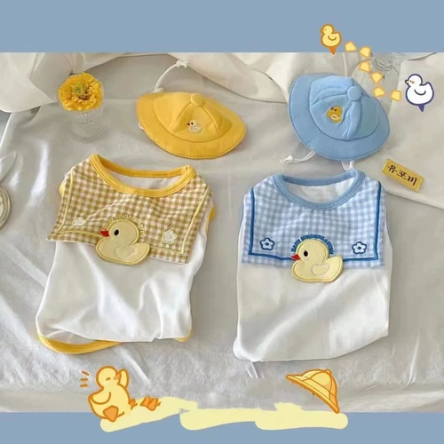 Летняя собачья одежда Тонкая одежда для домашних животных дышащие мультипликационные жилеты для кошачья одежда кошачья одежда бишон