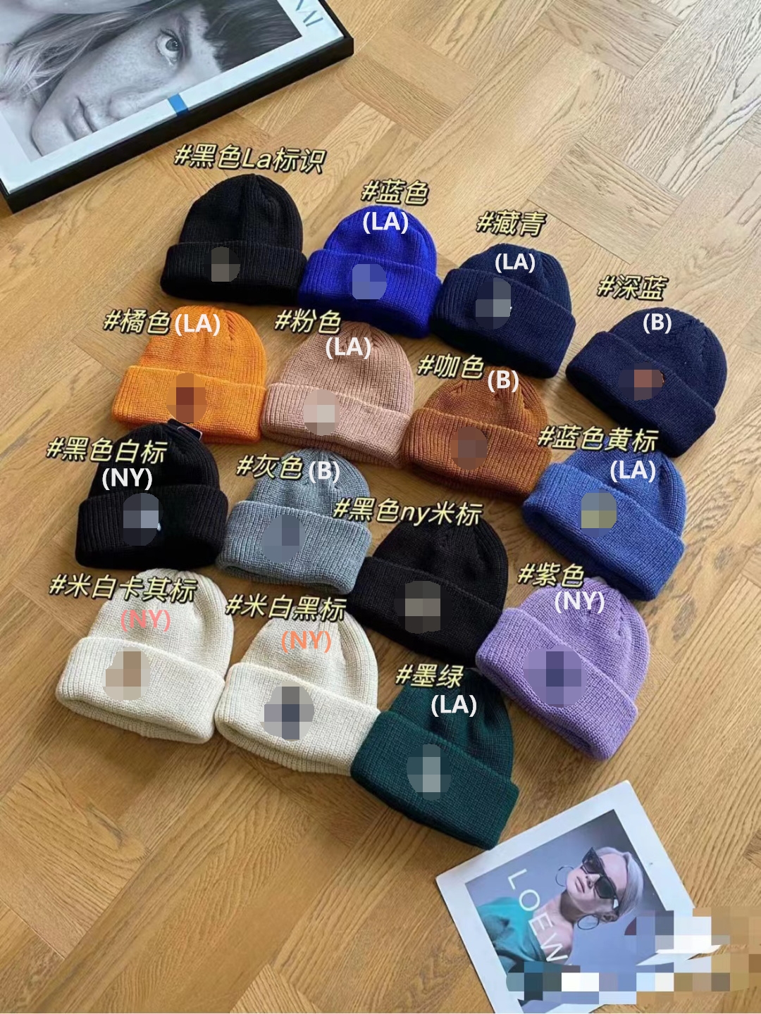 Quality Group Popularity style Delicate Embroidery Flowers LOGO Adult Elastic Knit Cap Warm 100 Lapped Ocean Hood-Taobao