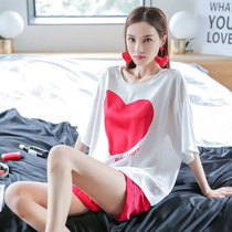 Pajamas Woman 2022 New Summer Ice Silk Short Sleeve Thin SWEET AND ADVANCED Authentic Silk Home Conserved Two Sets