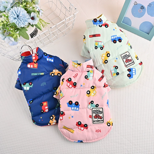 Одежда для щенков, зимнее двустороннее хлопковое пальто, теплое хлопковое пальто для средних и больших собак, пальто из кошачьего хлопка