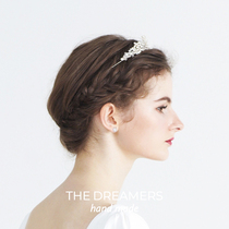  DREAMER Exquisite retro natural pearl handmade small crown bridal headdress