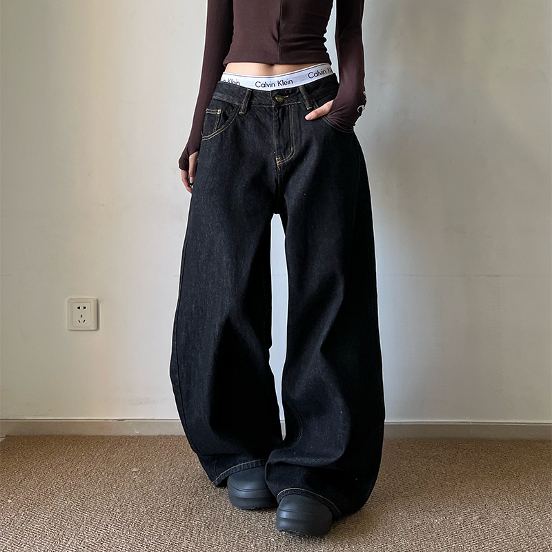 Breeze American Retro Cleanfit Original Color Jeans Unisex Loose Straight Floor-Length Pants Breeze American Retro Cleanfit Original Color Jeans Unisex Loose Straight Floor-Length Pants