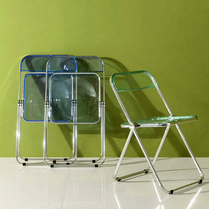 Nordic transparent chair acrylic ins dining chair net red back stool fashion photo chair clothing store folding chair