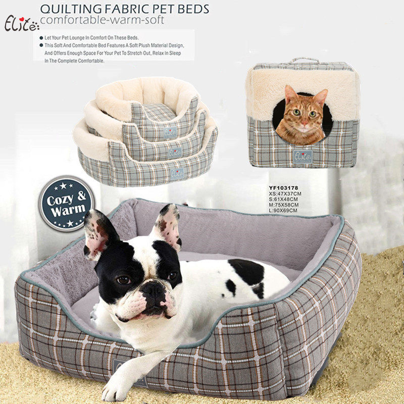 2021 new imitation linen series pet nest mat square nest cat nest cat house autumn winter kennel