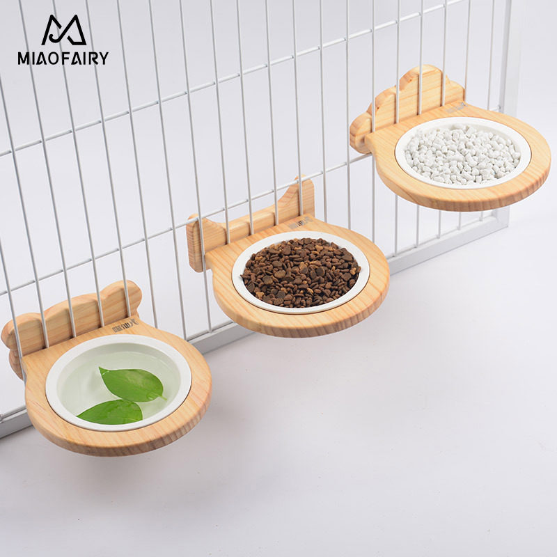 New Cage Wall Bowl Cat Bowl Pet Cat Bowl Pet Supplies Ceramic Bowl Free Adjustment New