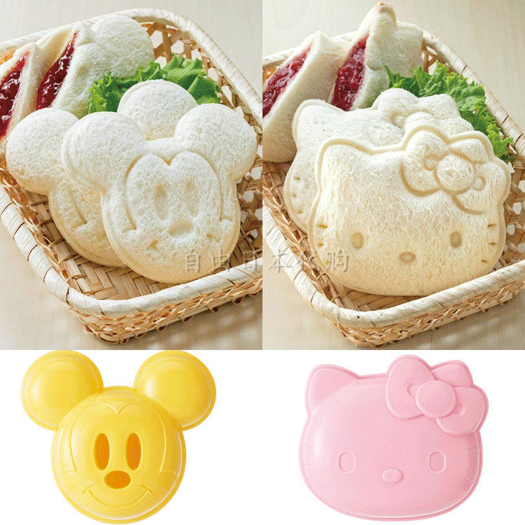 Japanese native sandwich bread biscuit die Mickey hello kittyDIY mold model