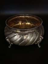 Western European antique silver jar 800 sterling silver Interior gilded about 260 grams Made in Germany