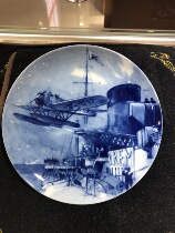 Western Europe Germany imported decorative plate hanging plate limited edition about 19cm Heinkel He12 fighter