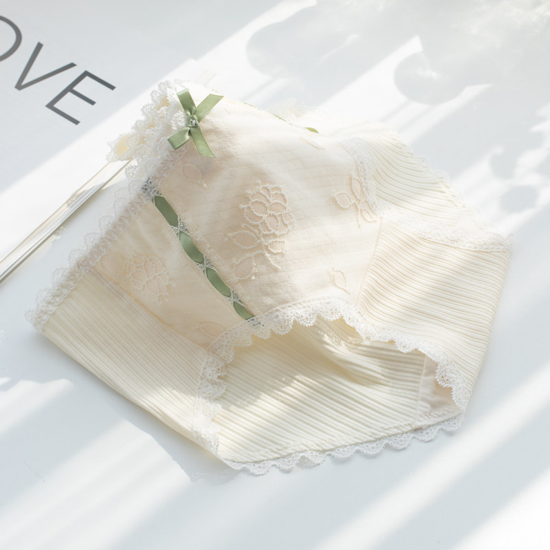 Japanese princess sweet cotton high waist briefs girl lace cute breathable cotton underwear schoolgirl