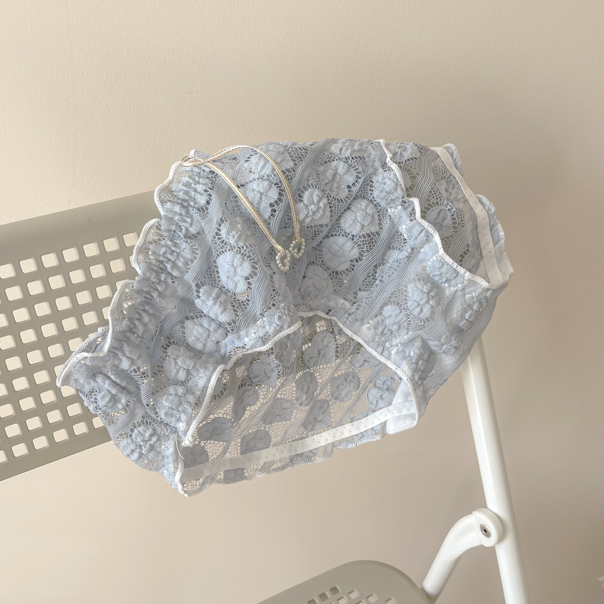 Underwear Women's Japanese Pure Color Retro Lace Love Print Girls Pure Cotton Crotch Thin Section Hollow Briefs Summer