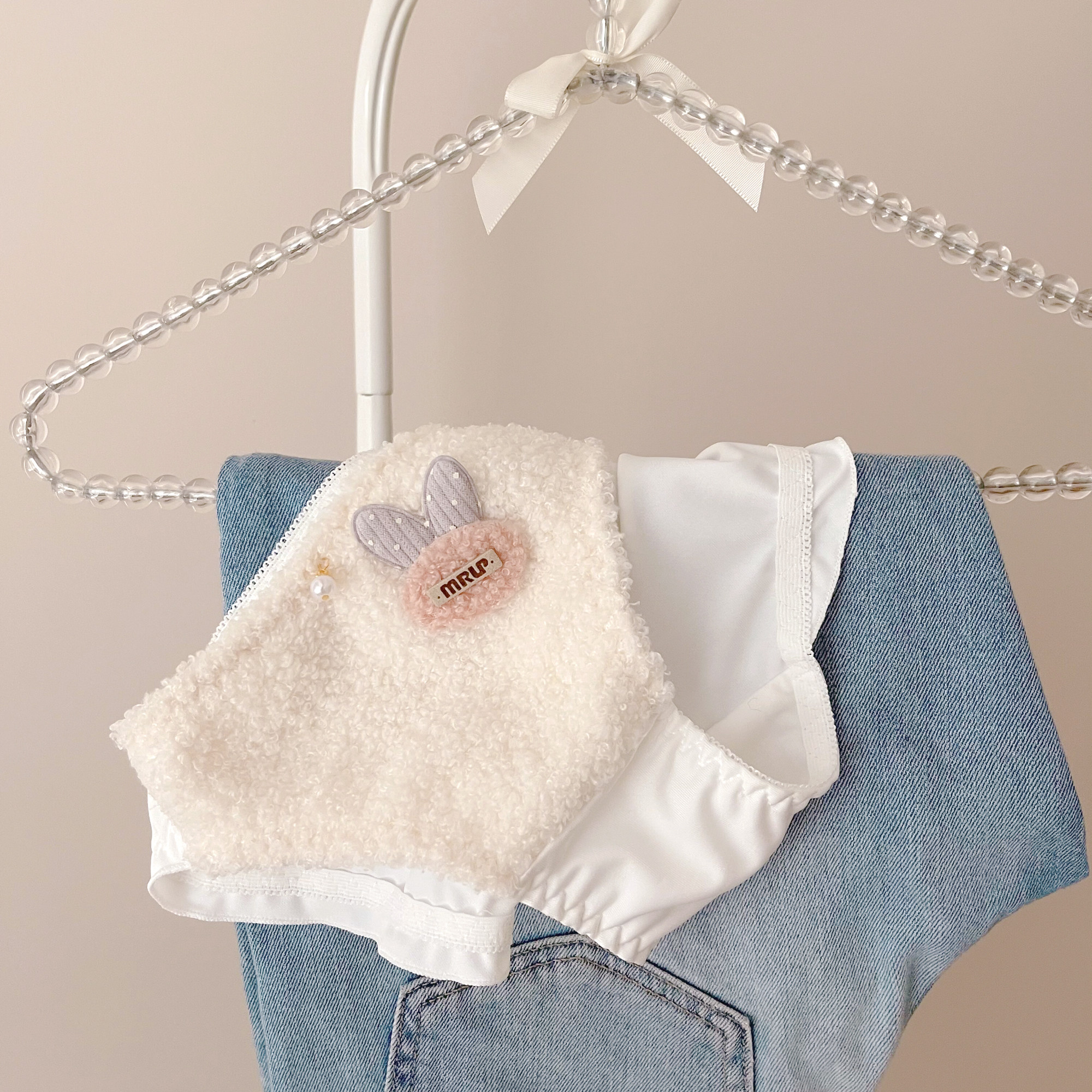 Underpants Women's Day Ensemble Girls Plush Rabbit Rabbit Rabbit Printed Triangle Pants Autumn Winter Mid-Waist Cute Student Pure Cotton Crotch Safety Pants