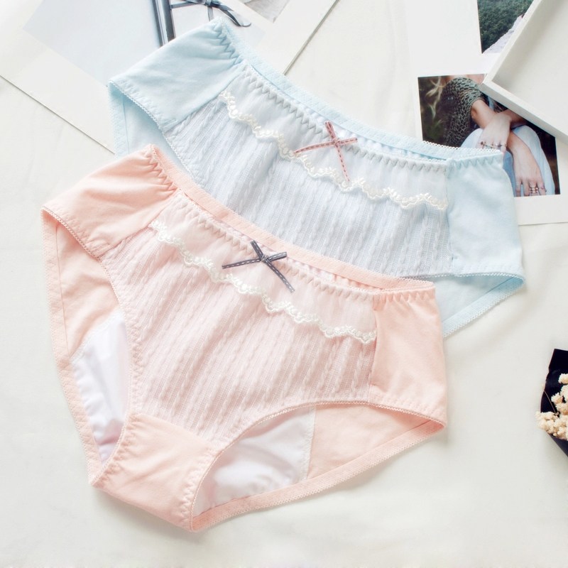 Day Ensemble Cute Physiological Underpants Female Moon Menstrual Leakproof Mid-Waist Pure Cotton Aunt Pants Breathable Adolescent Girl Safety Sanitary Pants