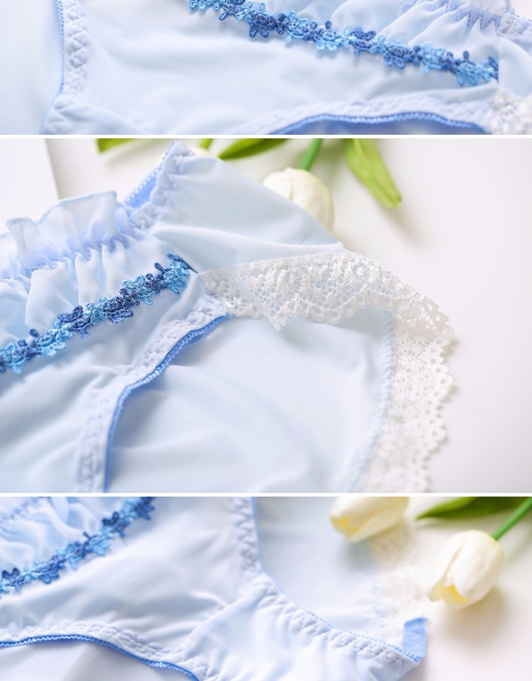 Đồ lót Nhật nhỏ voan mỏng hình tam giác mỏng không có vòng ngực bằng thép set đồ dễ thương cho bé gái mùa hè gợi cảm đồ lót calvin klein nữ chính hãng