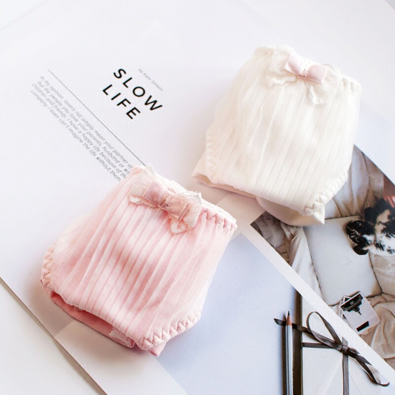 Sexy Japanese Panties Ladies Triangle Pants Pure Cotton Middle Waist Japan Cute Girl Lace Cotton Side Cotton Fabric Breathable