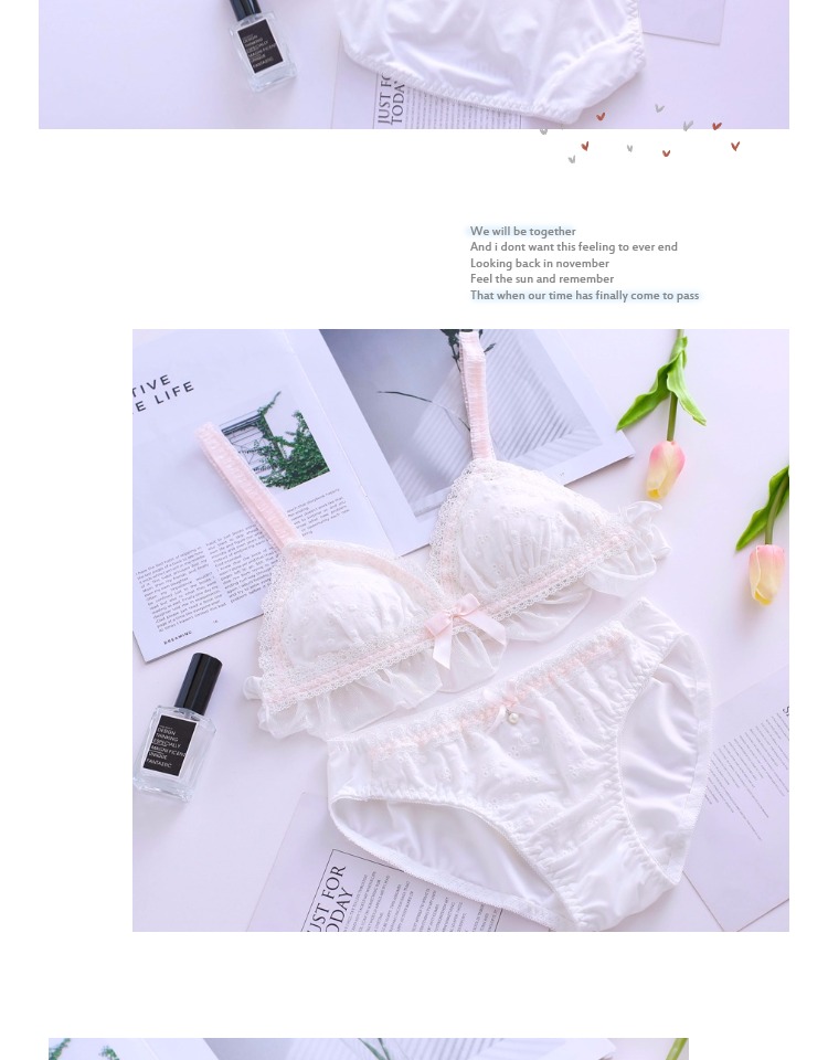 Nhỏ tươi ren dễ thương áo ngực đặt tam giác loại không có vòng thép mỏng cup cô gái thoải mái ngực nhỏ đồ lót đồ lót đồ bơi nữ kín đáo