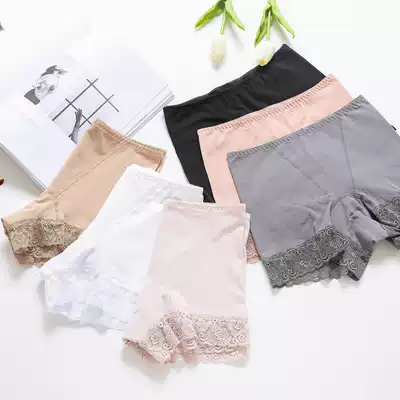 Spring and summer safety pants anti-naked women pure cotton comfortable mid-high waist lace large size quality underwear cotton fabric women