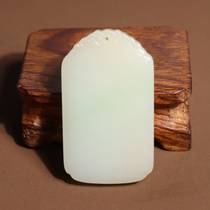 Hot dialect boutique Hetian jade collection grade warm and delicate Qinghai material white jade with green brand pendant O2