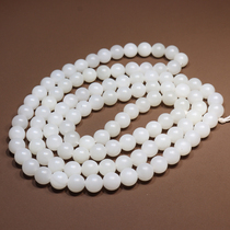 Dialect high-quality Hetian jade from Xinjiang with suet-grade fine white jade round beads 8mm necklace multi-circle bracelet O2