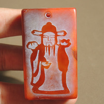 Frying the dialect Tibetan tradition characteristics of the years high oil coating retro dzi beads agate God of Wealth versatile accessories pendant S5