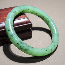The exquisite Hetian jade in dialect is recommended. Russian material Laokeng jasper green inner diameter 57mm exquisite bracelet s2