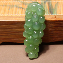 The dialect brand Hetian jade wearable grade Russian old pit material pink and green jasper many children and many blessings pendant N has swept the screen.