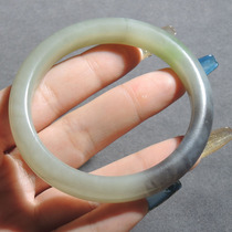 Explosive Dialect Boutique Hetian Jade Collection Grade Qinghai Old Pit Material Smoky Green Violet Emerald 53mm Bracelet R1