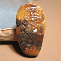 Dialect Rare Hetian Jade Wear Grade Old Mature Tanghe Material Black Oil Red Skin White Jade Seed Material Zhongkui Pendant H7