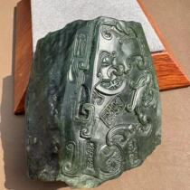 Fine dialect Hotan jade collection grade Xinjiang Yulong River pictole jasper seed material playfully carved brocade ash heap ornament S