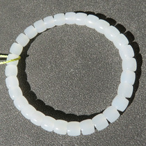 Hot dialect boutique Hetian jade wearable grade Xinjiang oily and finished mutton fat white jade old type bead bracelet w1